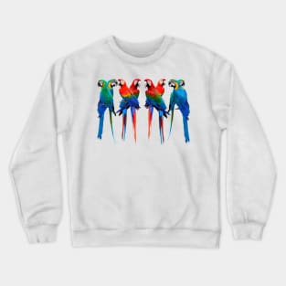 Beautiful Macaws. The Scarlet Macaw, Greenwing Macaw and The Blue and Gold Macaw lovely design for parrot lovers. Crewneck Sweatshirt